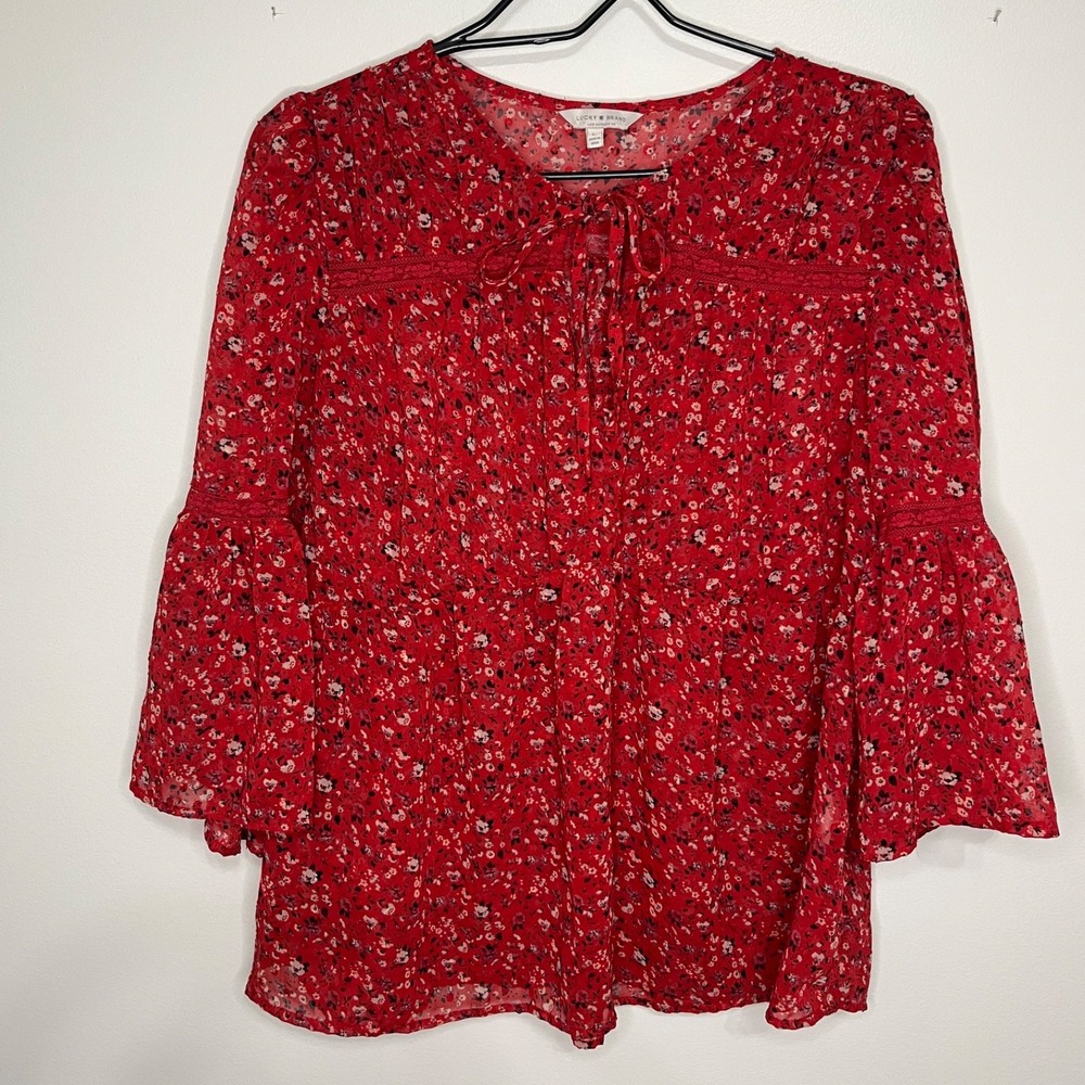 Lucky Brand Semi Sheer Top Women's L